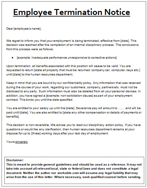 Free Employee Termination Letter from www.sampleformats.org