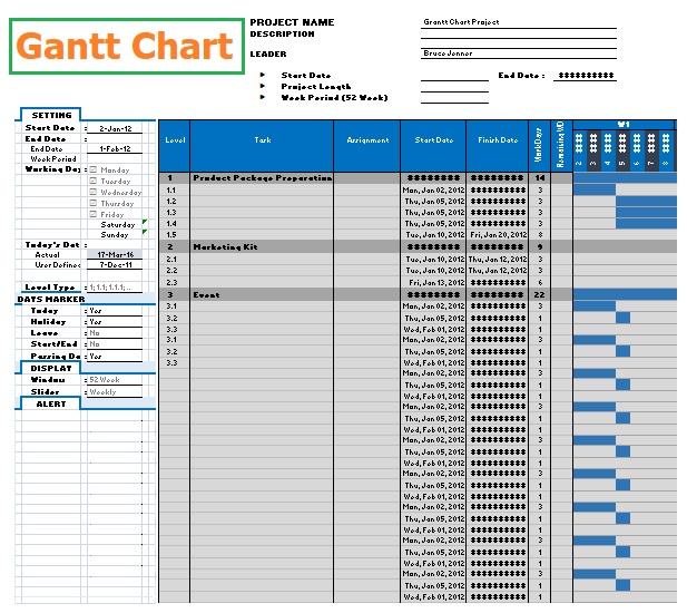 Printable Gantt Chart