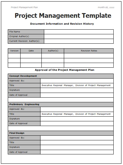 Project Template Word from www.sampleformats.org