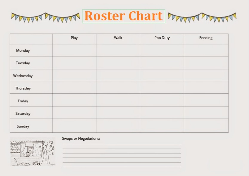 Classroom Duty Roster Chart