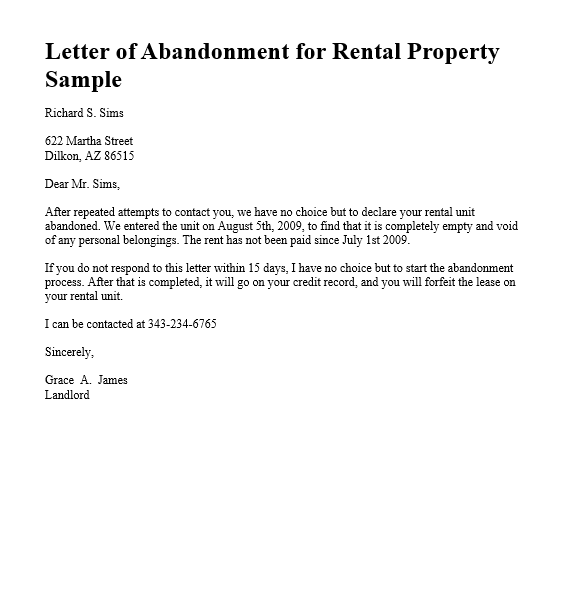 Abandonment Notice Templates 5+ Free Word, Excel & PDF