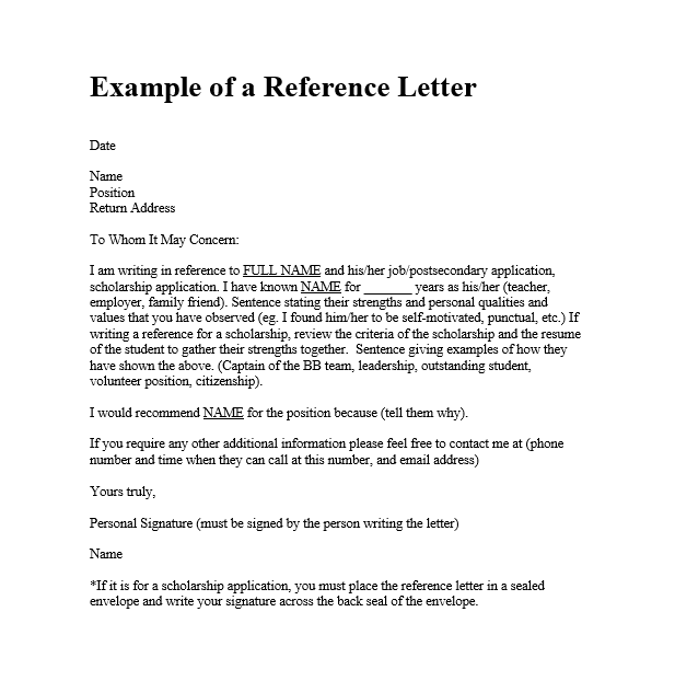 Personal Reference Letter Samples from www.sampleformats.org