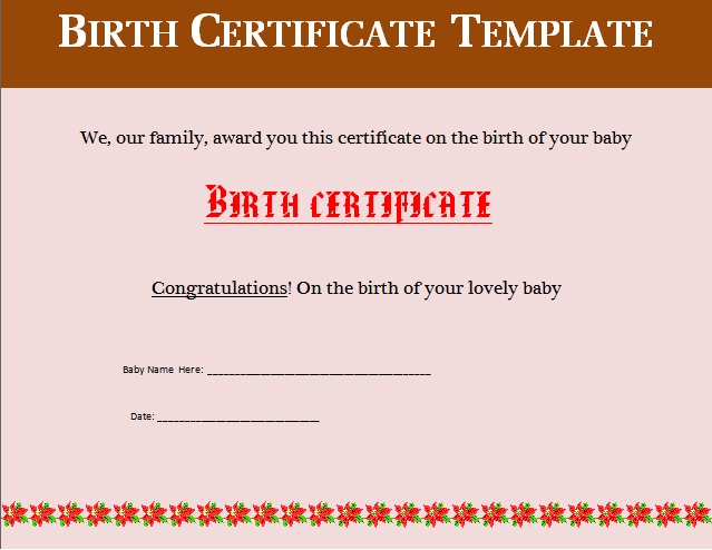 Birth Certificate Template