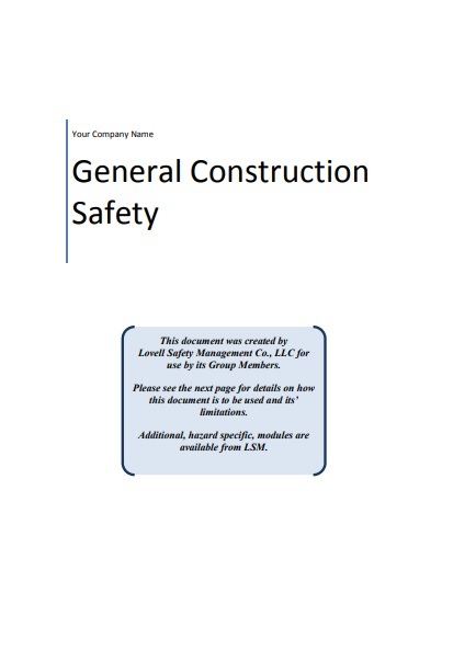 Safety Manual Templates | 10+ Free Printable Word & PDF Samples
