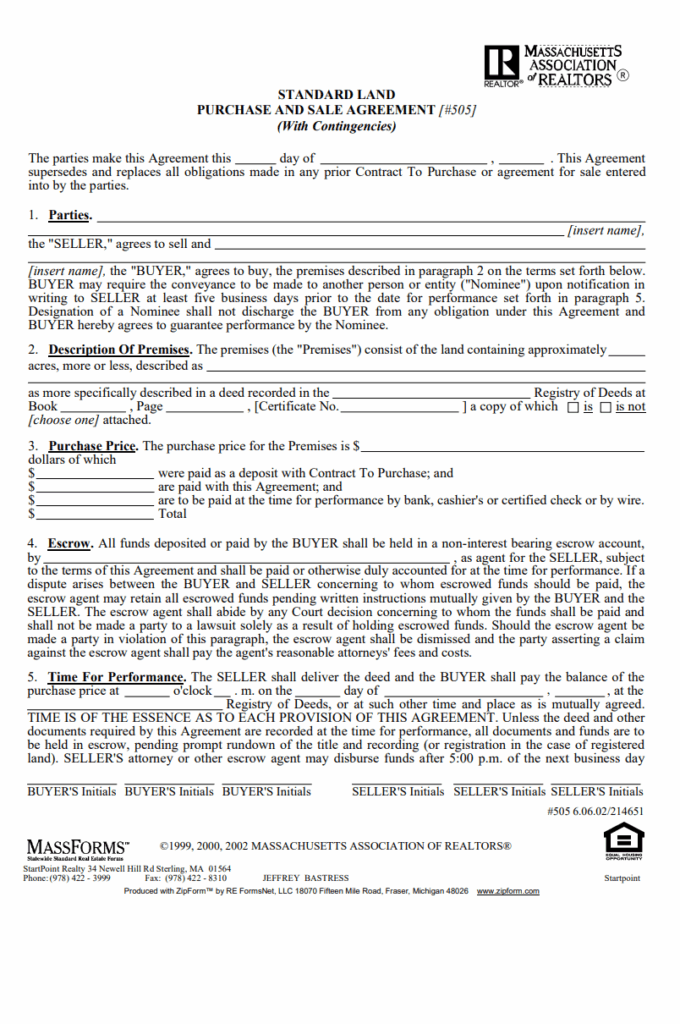 Free Land Contract Template PDF