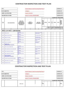Inspection Test Plan Template | Free Sample Formats