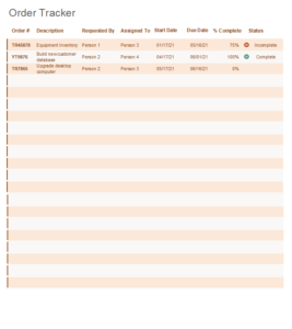 Order Tracking Format Excel | Free Sample Formats