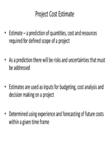 Project Cost Estimate Template PDF | Free Sample Formats