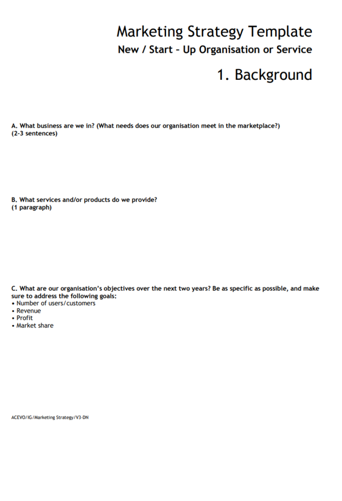 Responsive Marketing Strategic Planning Format