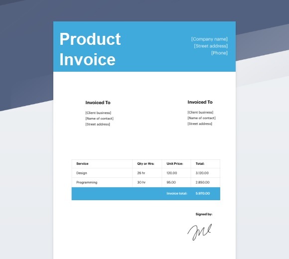 Product Invoice Template from www.sampleformats.org