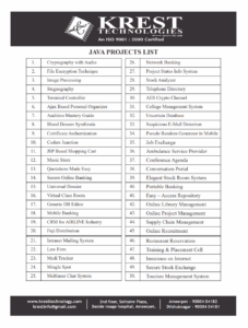 Java Project List Template | Free Sample Formats
