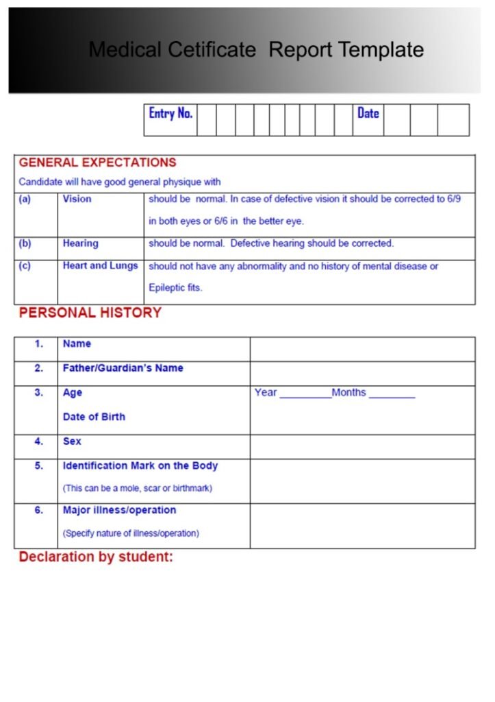 Medical Certificate Format PDF