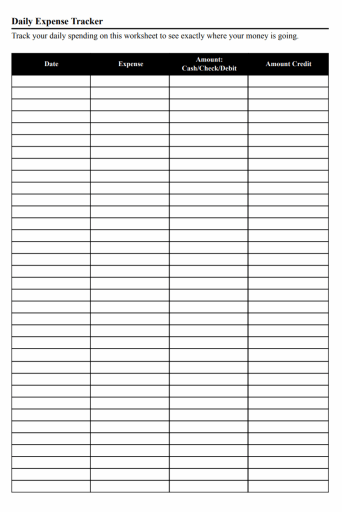 Personal Budget Tracking Template PDF
