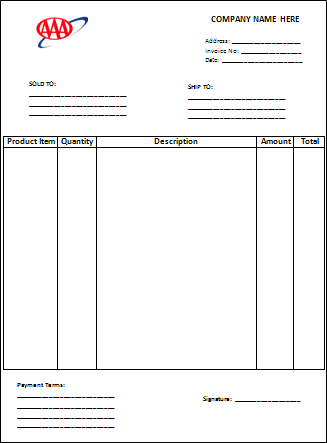 Service Invoice Template