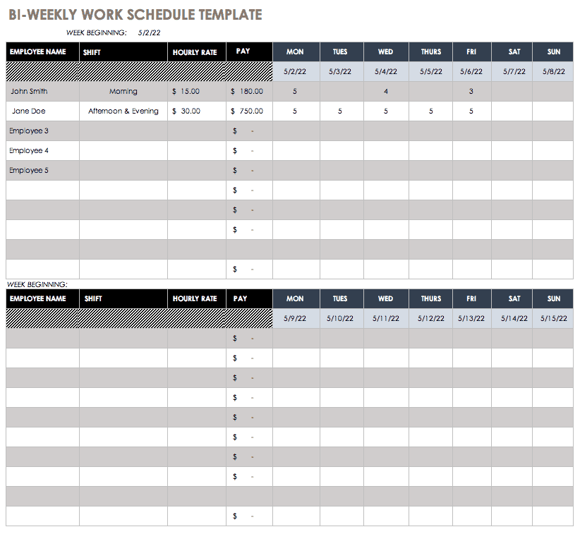 Work Schedule Templates | 12+ Free Word, Excel & PDF Formats, Samples ...