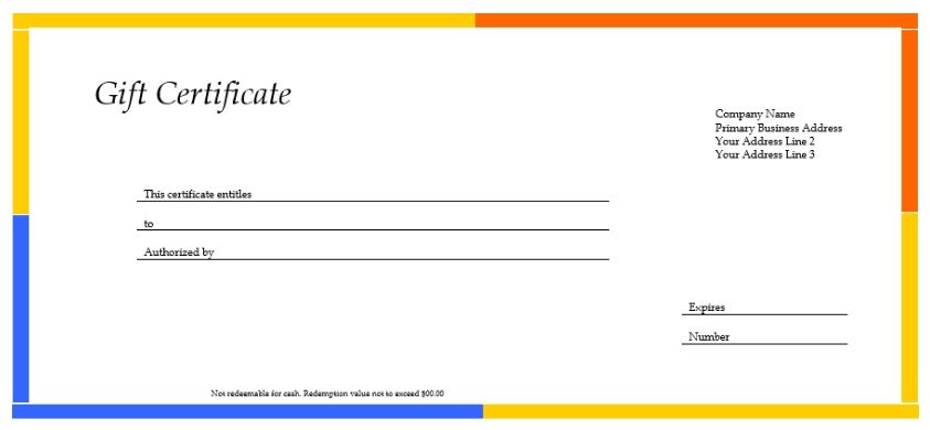 Gift Certificate Template