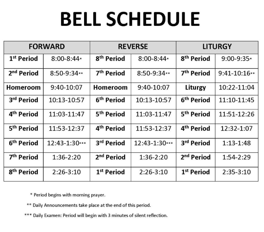 School Timing Schedule Format