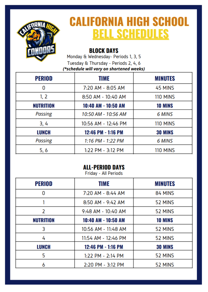 Weekly School Schedule Format