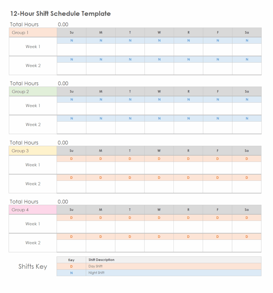 Free Employee Shift Schedule Template