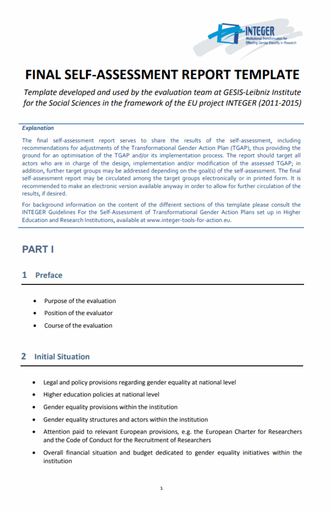 Final Self-Assessment Format